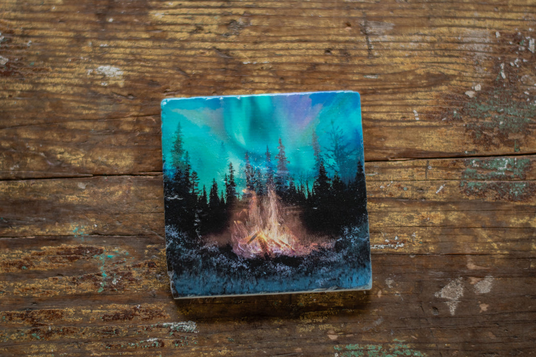 Marble Coasters - Aurora Fire