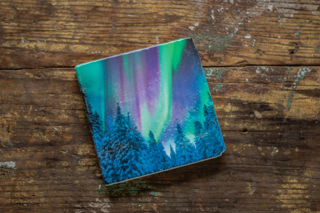 Marble Coasters - Aurora Trees