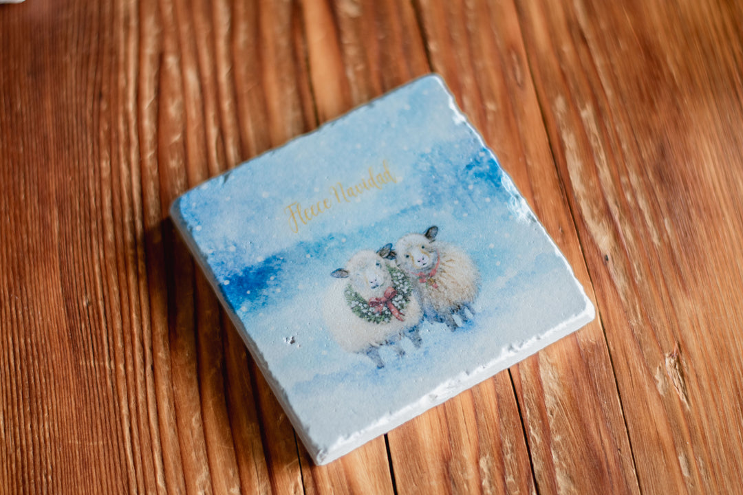 Marble Coasters - Fleece Navidad