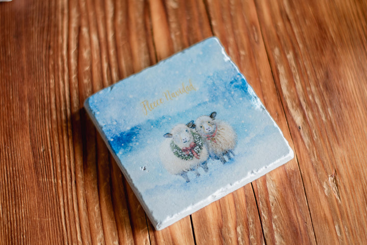 Marble Coasters - Fleece Navidad