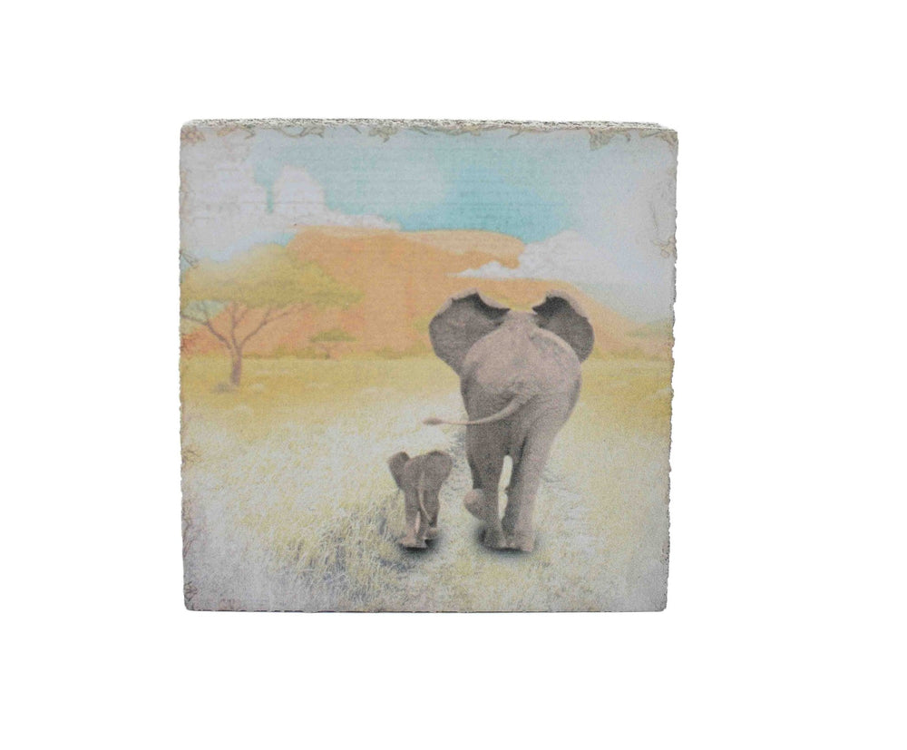 Art Block - Lost & Found - Elephant and Calf - Cedar Mountain Studios