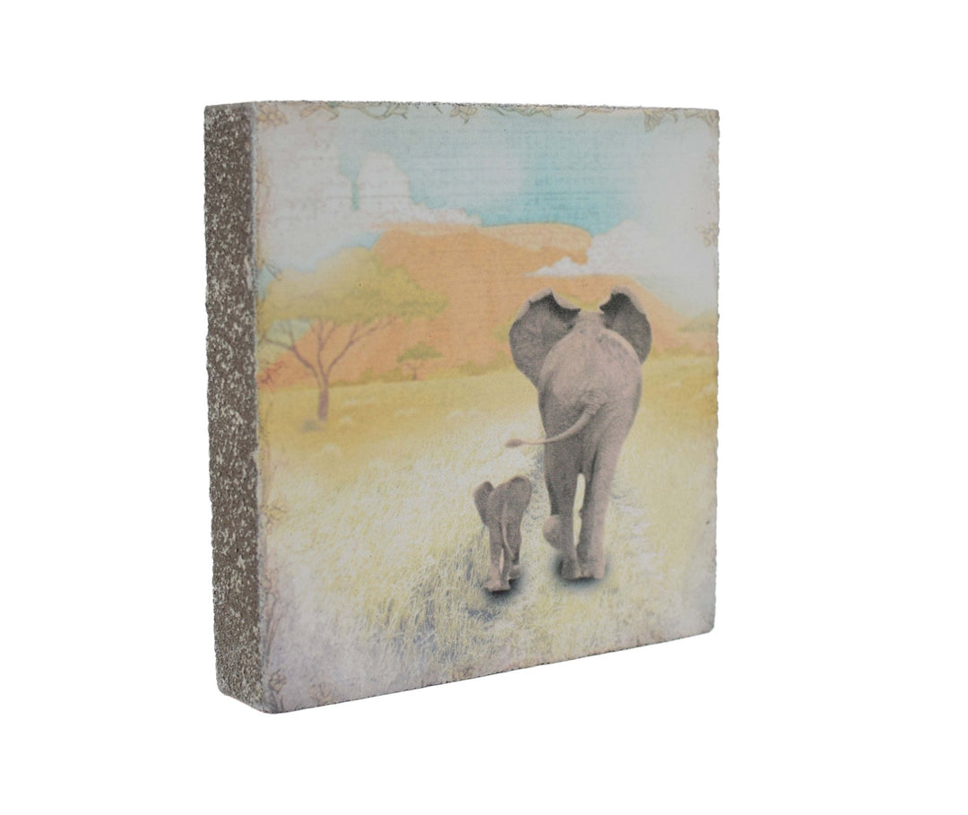 Art Block - Lost & Found - Elephant and Calf - Cedar Mountain Studios