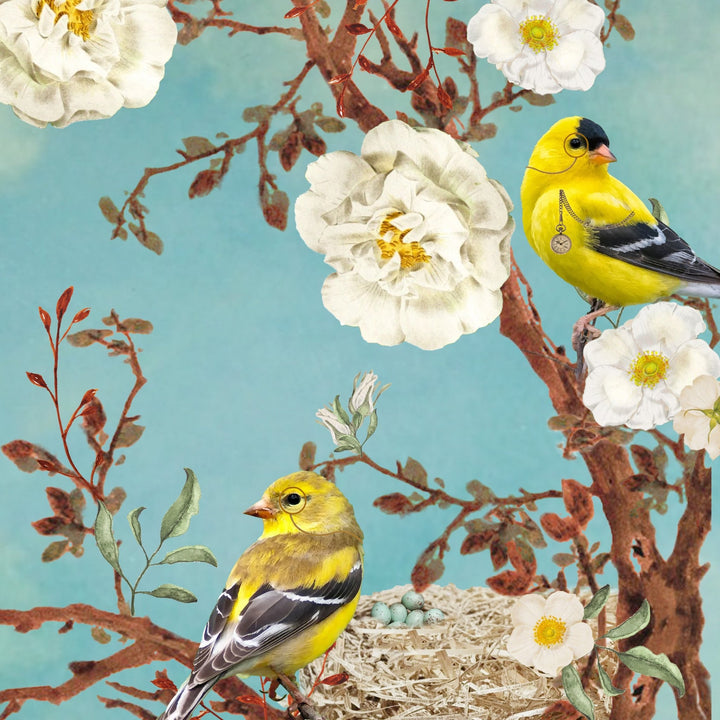Art Block - Lost & Found - Pair of Finches - Cedar Mountain Studios