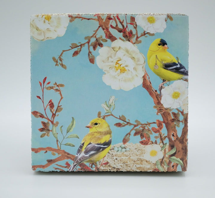 Art Block - Lost & Found - Pair of Finches - Cedar Mountain Studios