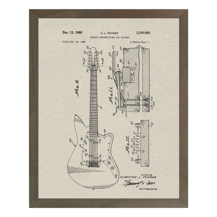 Patent Prints - Electric Guitar