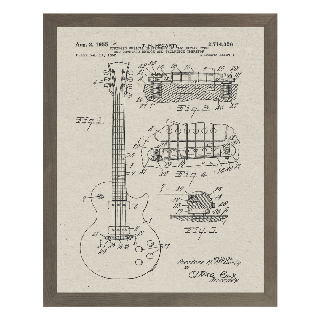Framed Patents - Acoustic Guitar - Cedar Mountain Studios