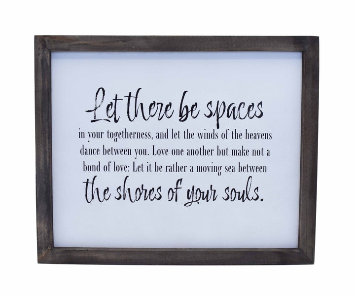 Framed Words - Let There Be Spaces - Cedar Mountain Studios