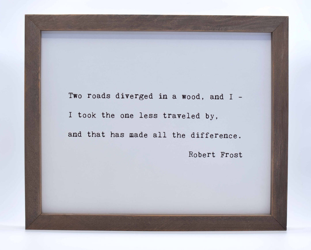 Framed Words - Two Roads Diverged - Cedar Mountain Studios