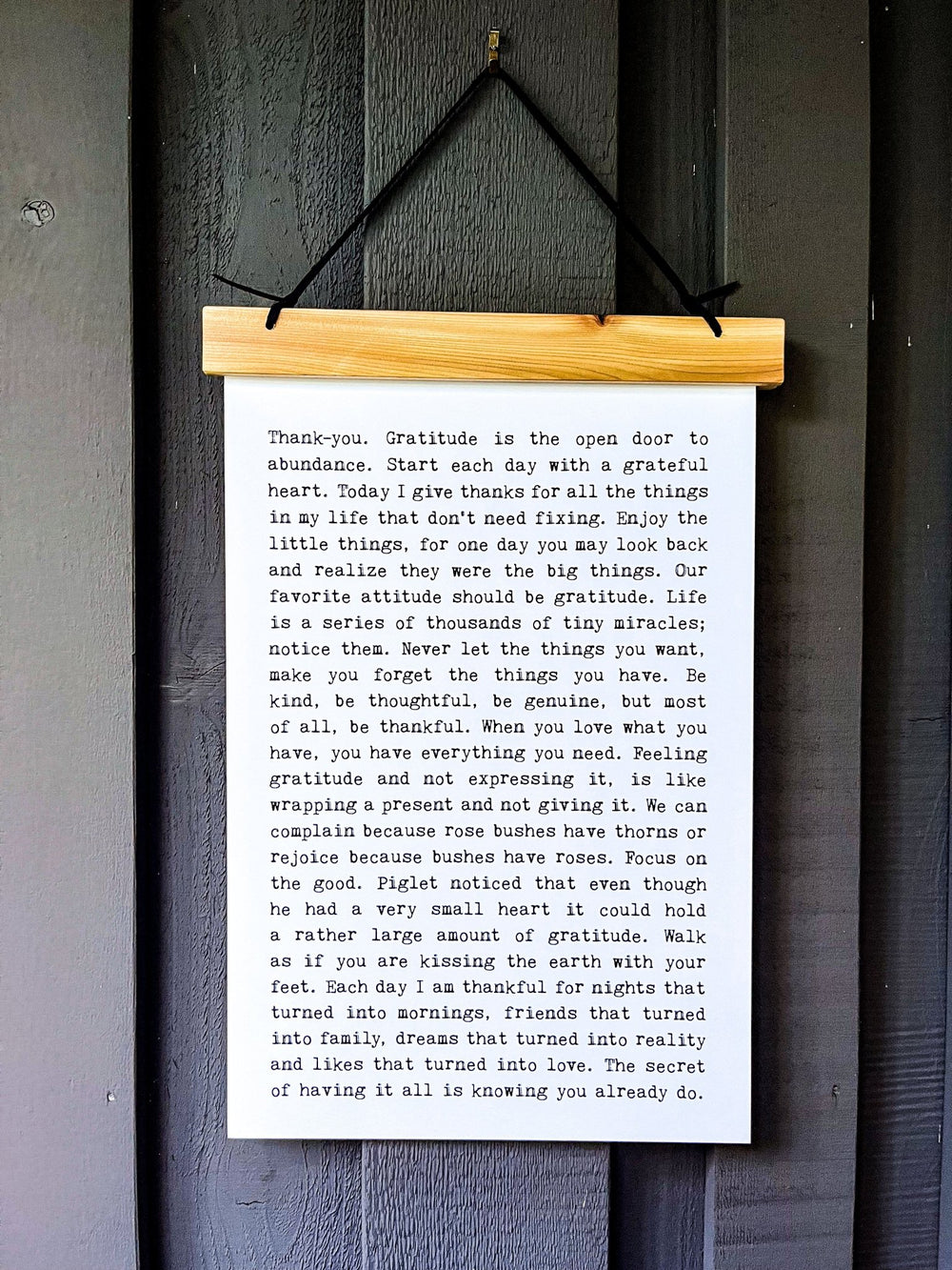Hang Tight - Typewriter Line - Gratitude - Cedar Mountain Studios