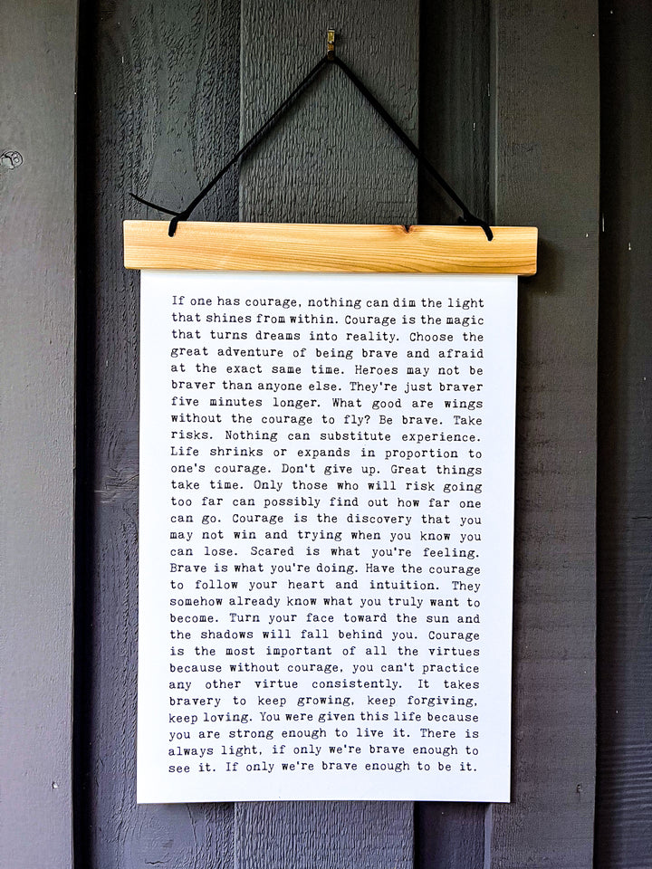 Hang Tight - Typewritter Line - Courage