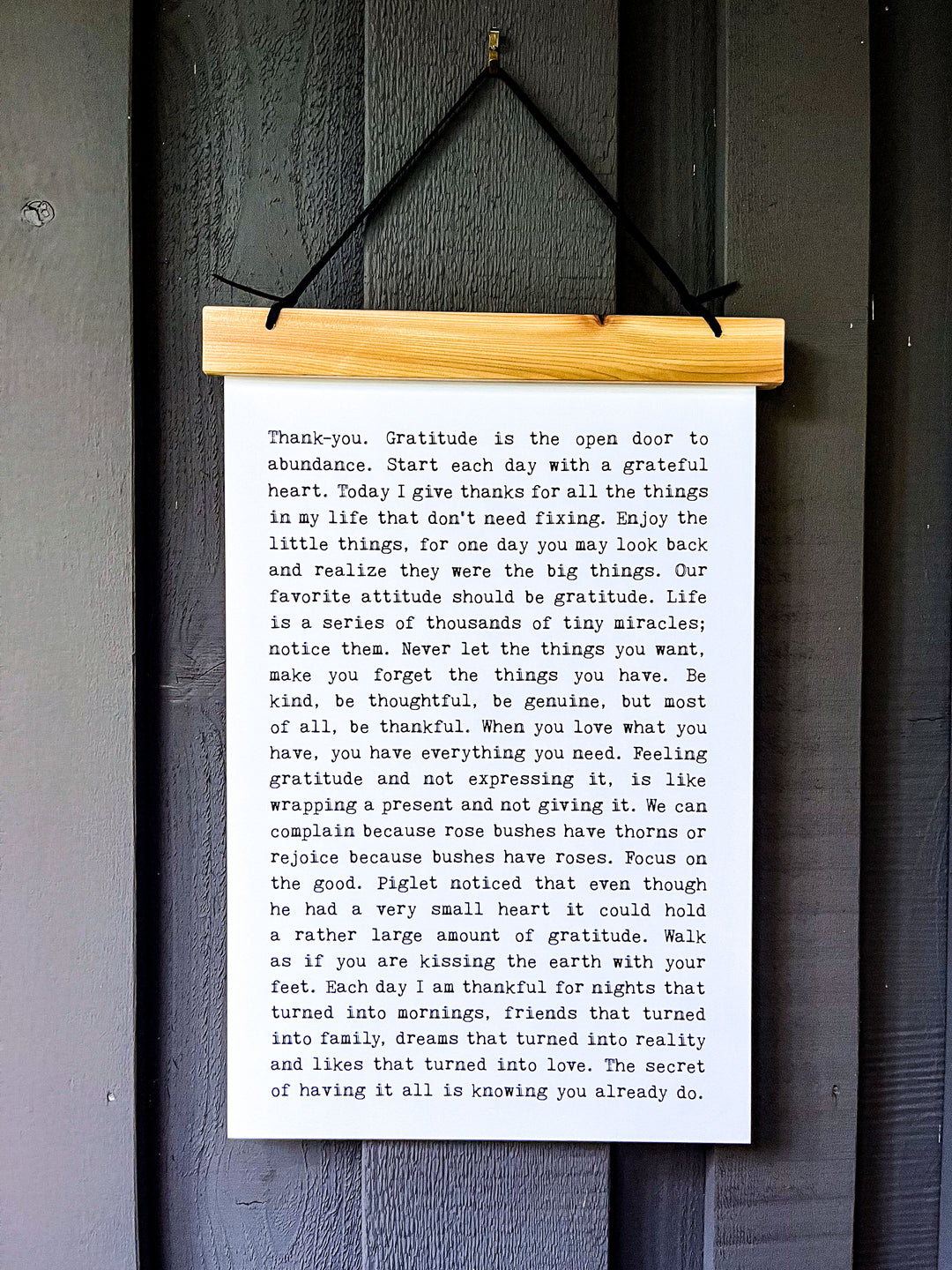 Hang Tight - Typewriter Line - Gratitude