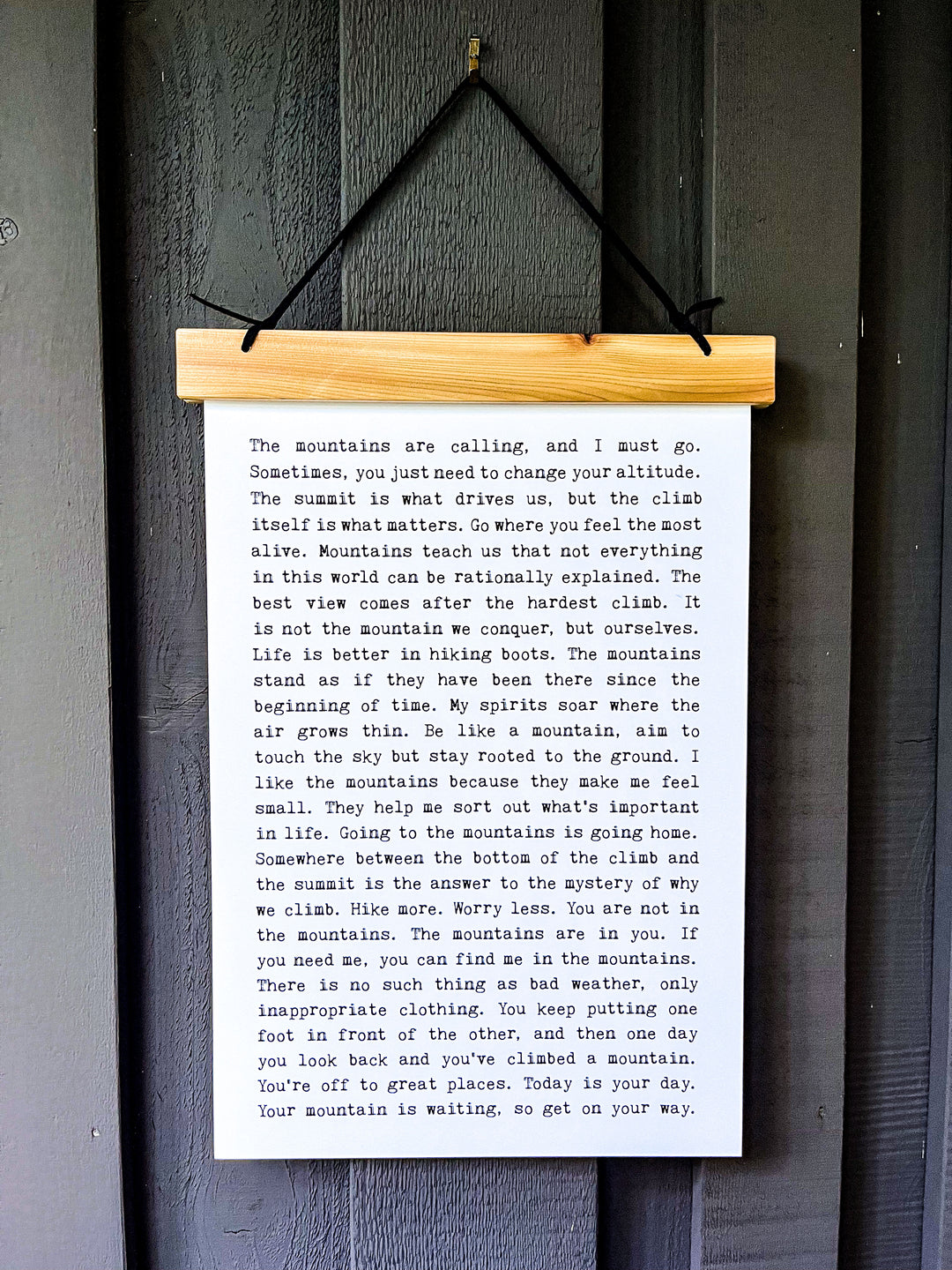 Hang Tight - Typewriter Line - Mountains