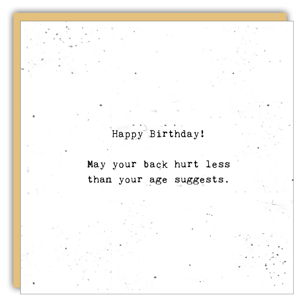 Keepsake Cards - Little Gem - May your back hurt less - Cedar Mountain Studios