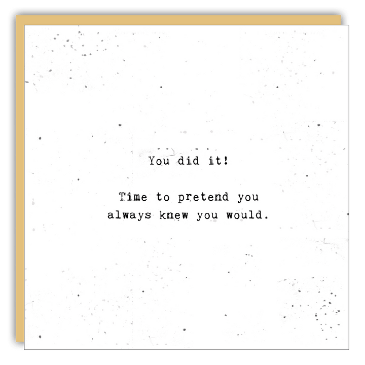 Keepsake Cards - Little Gem - You did it - Cedar Mountain Studios