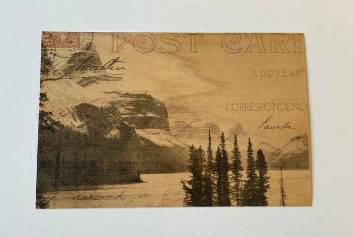 Maligne Lake Wood Postcard - Cedar Mountain Studios