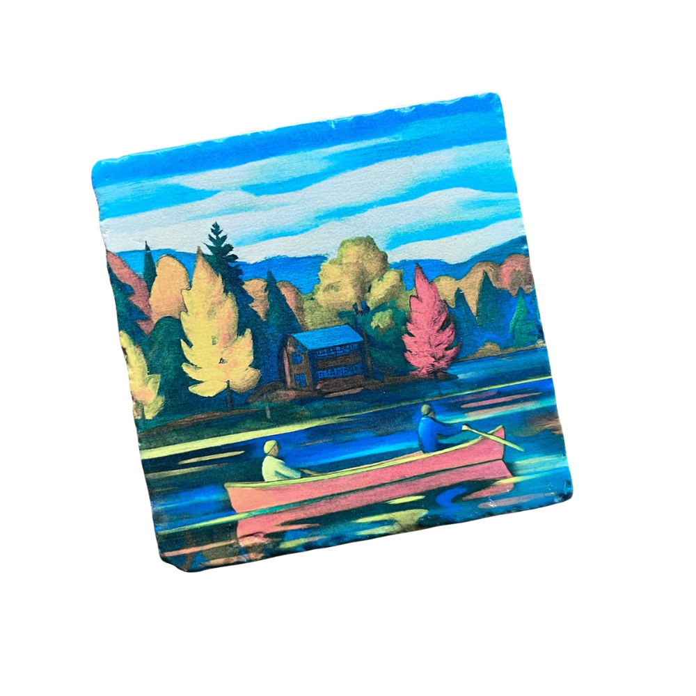 Marble Coasters - Fall Canoe - Cedar Mountain Studios