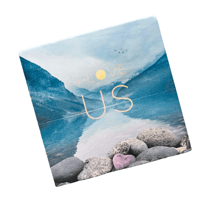 Marble Coasters - I love us - Cedar Mountain Studios
