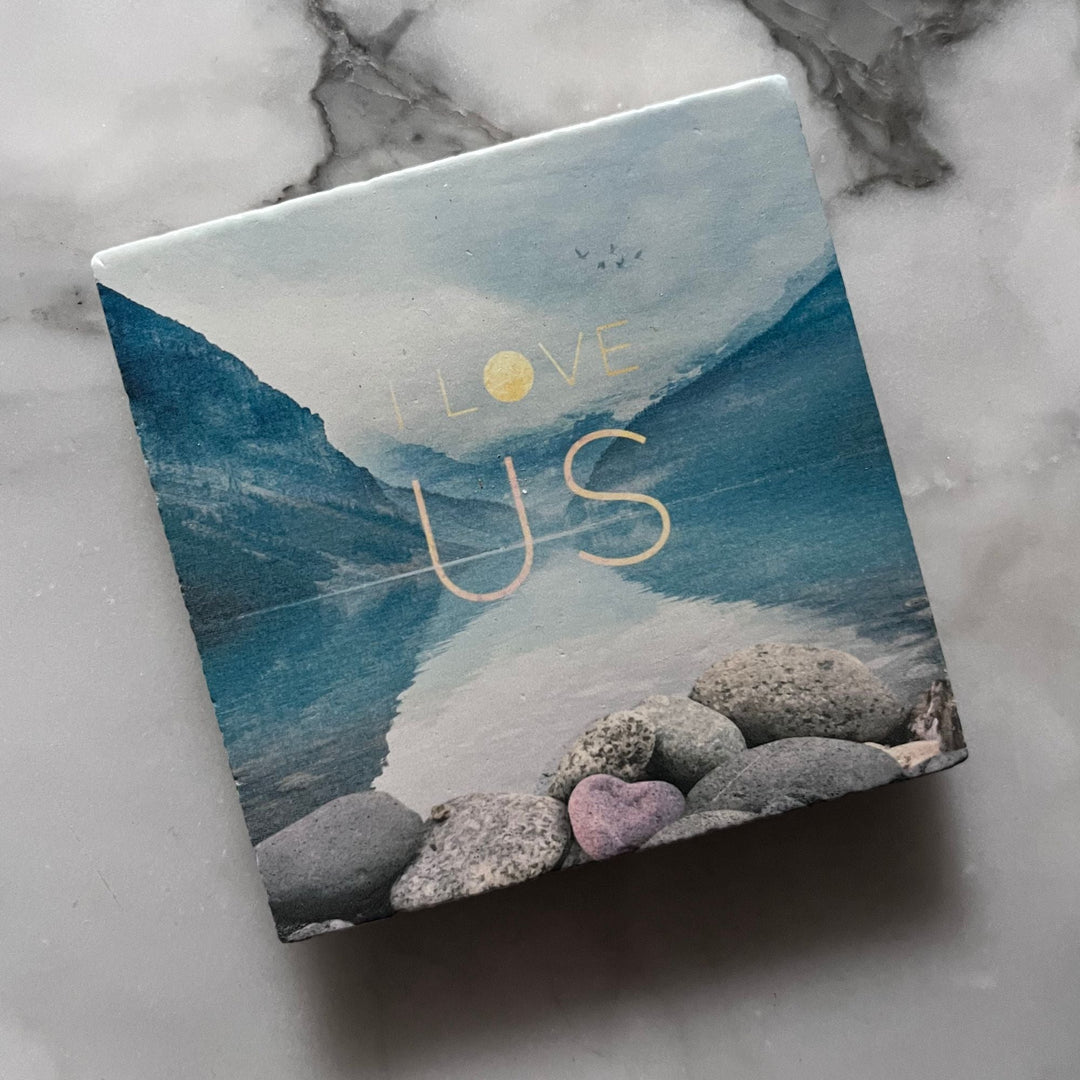 Marble Coasters - I love us - Cedar Mountain Studios