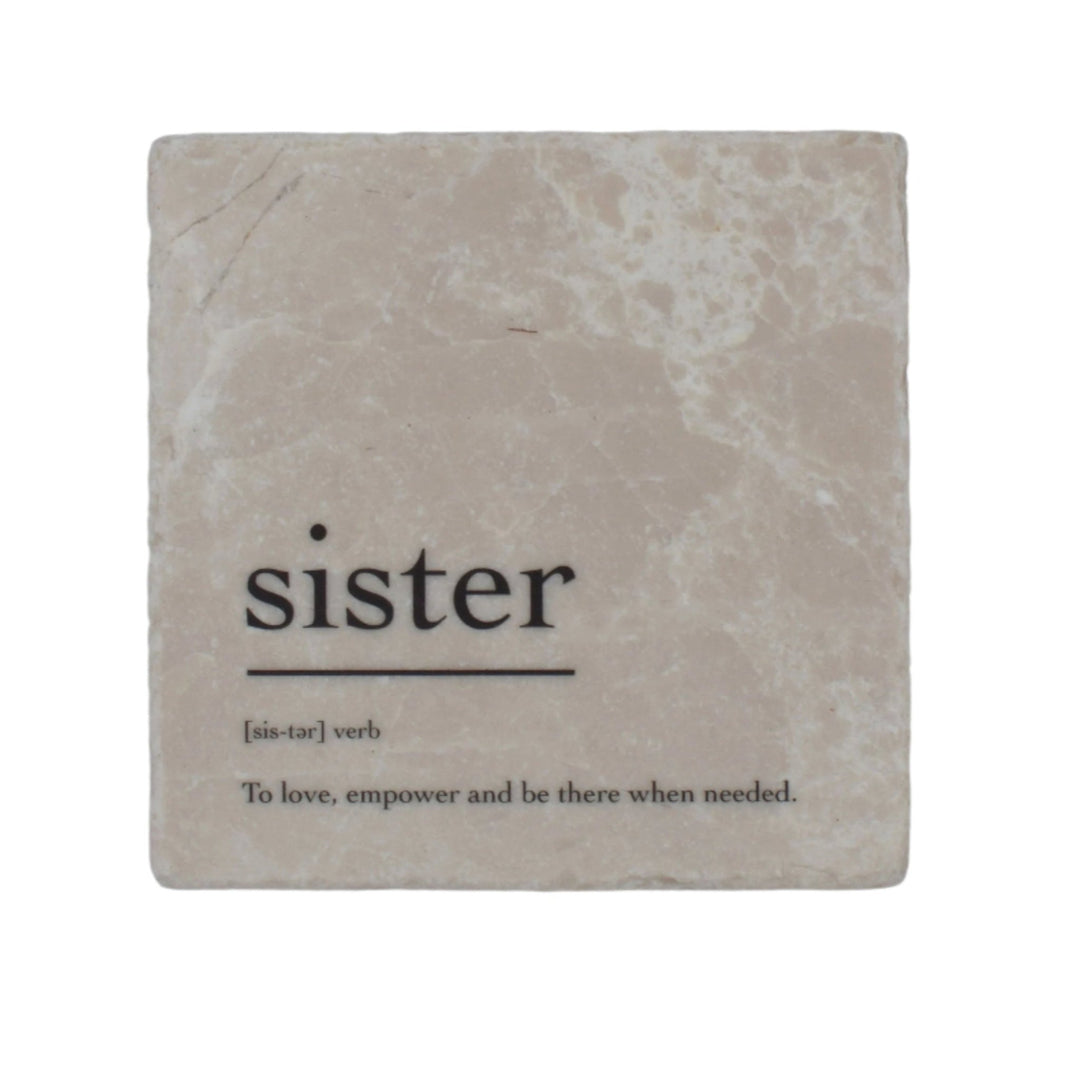 Marble Coasters - Verbs To Live By - Sister - Cedar Mountain Studios