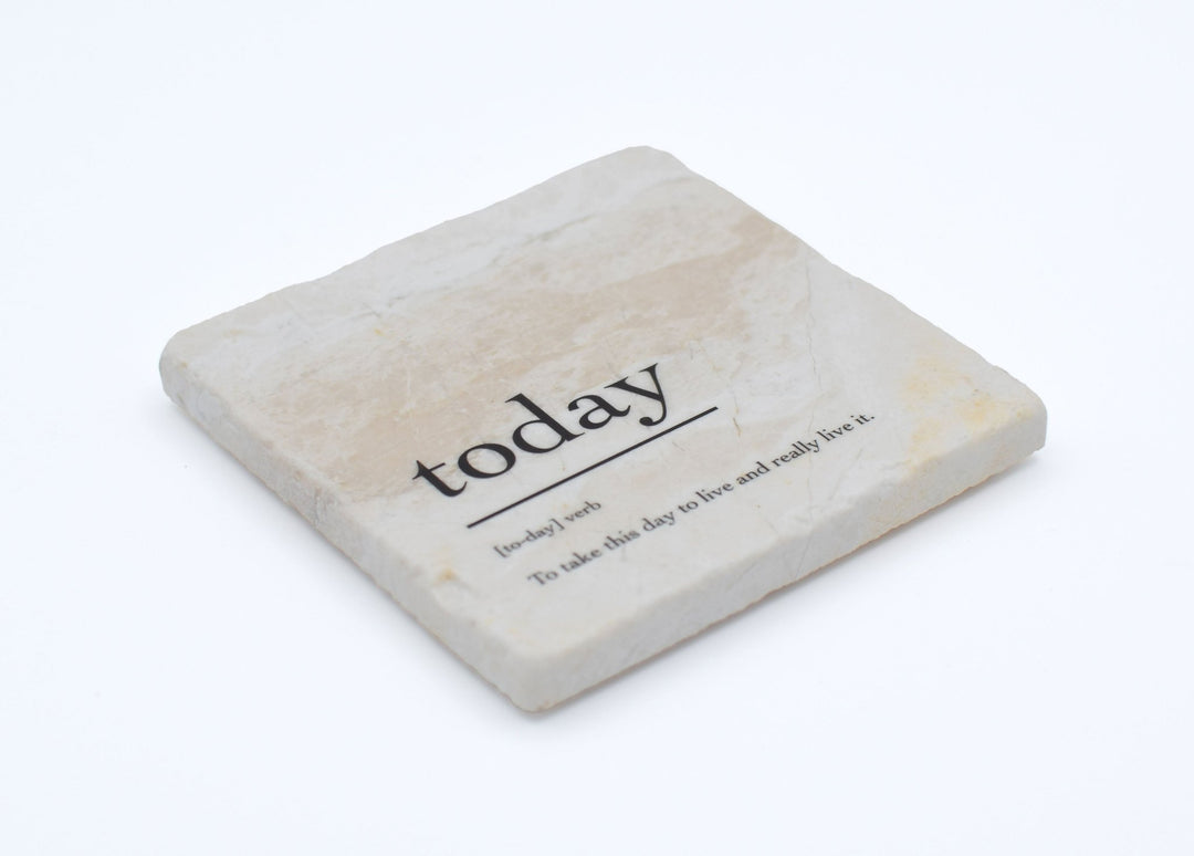 Marble Coasters - Verbs To Live By - Today - Cedar Mountain Studios