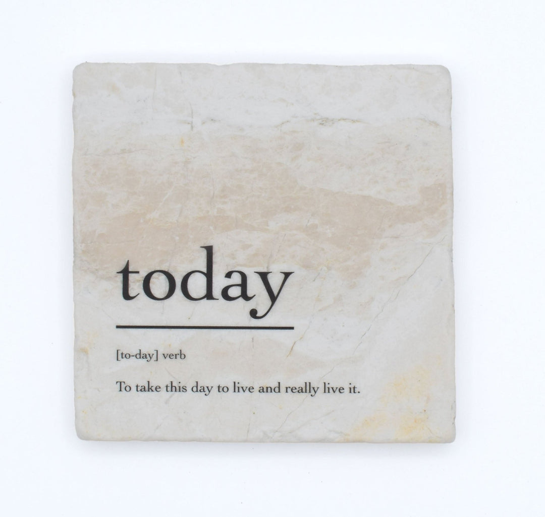 Marble Coasters - Verbs To Live By - Today - Cedar Mountain Studios