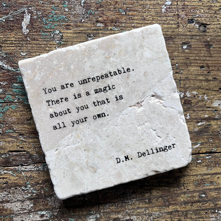 Marble Coasters - You are unrepeatable - Cedar Mountain Studios