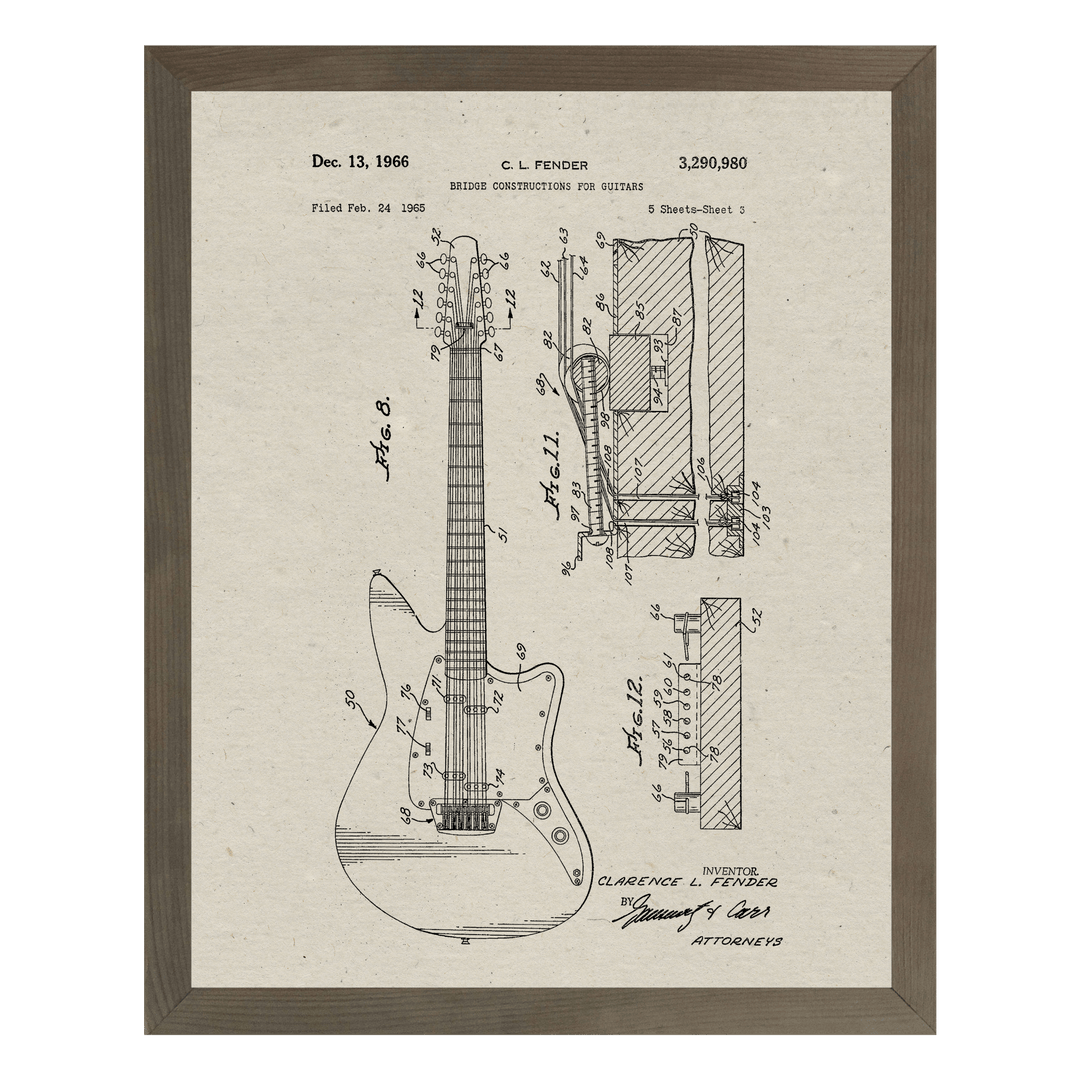 Patent Prints - Electric Guitar - Cedar Mountain Studios