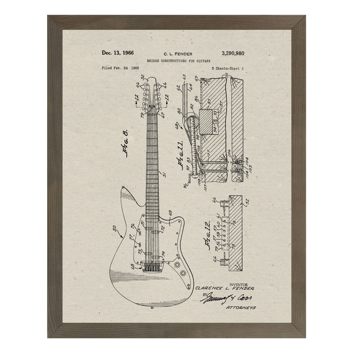 Patent Prints - Electric Guitar - Cedar Mountain Studios