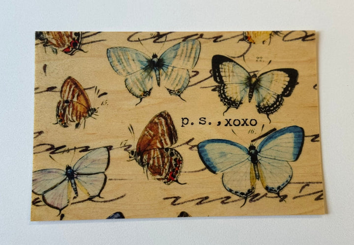 PS Xoxo Wood Postcard - Cedar Mountain Studios