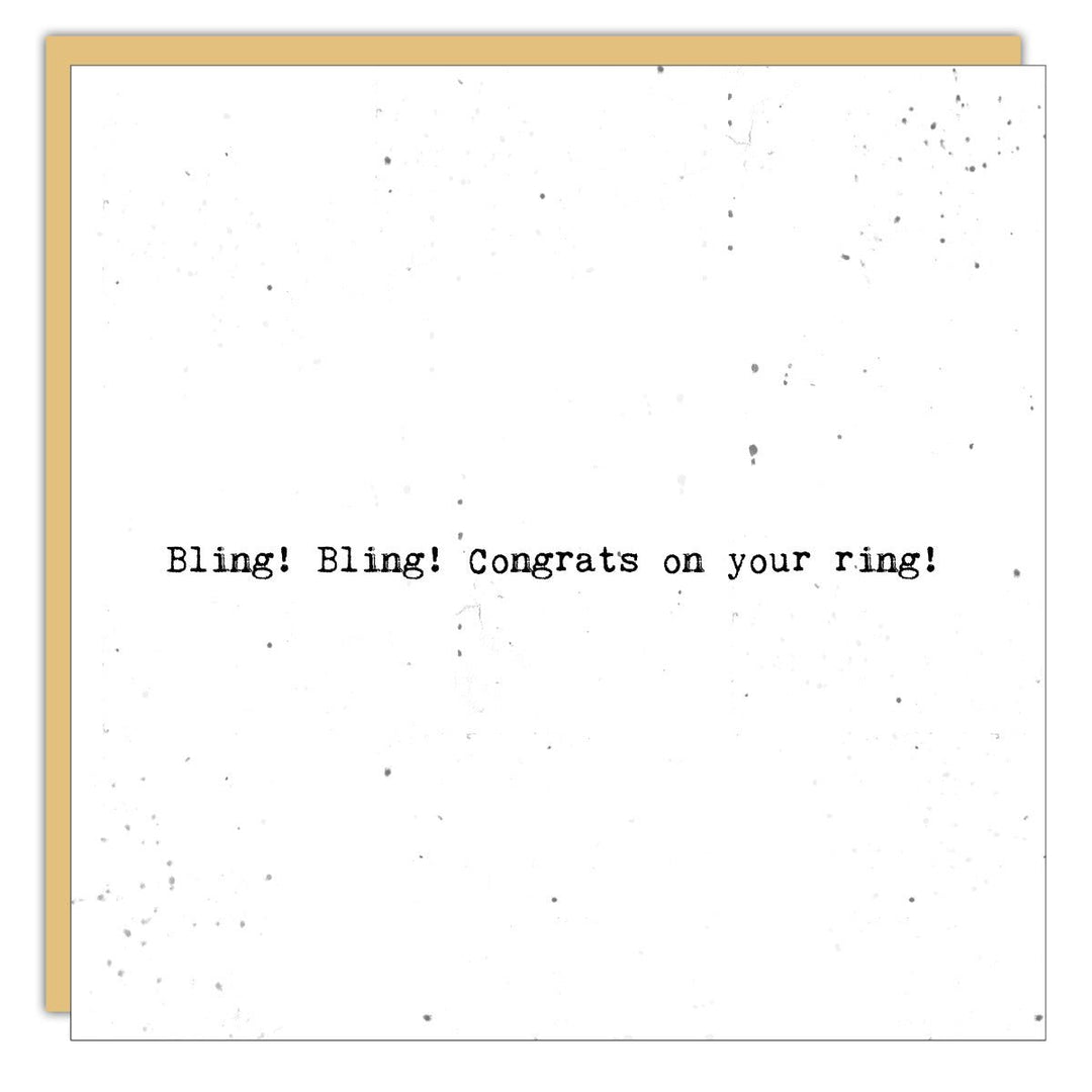 Stationery - Little Gem - Bling Bling! Congrats on your ring - Cedar Mountain Studios