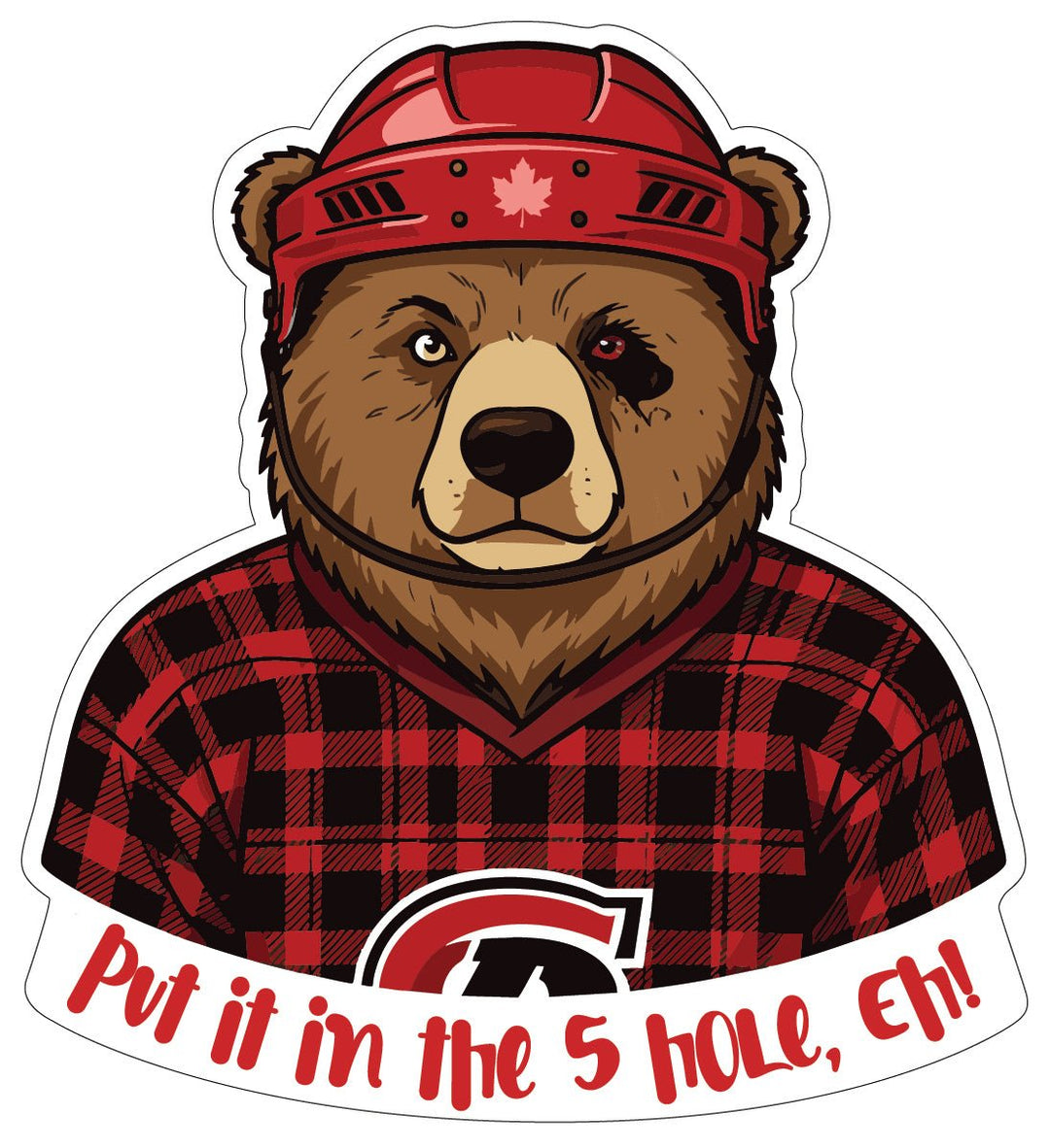 Stickers | Stick around, eh? - Put it in the five hole, eh! - Cedar Mountain Studios