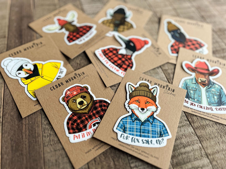 Stickers | Stick around, eh? - Sorry, pardon me, sorry - Cedar Mountain Studios