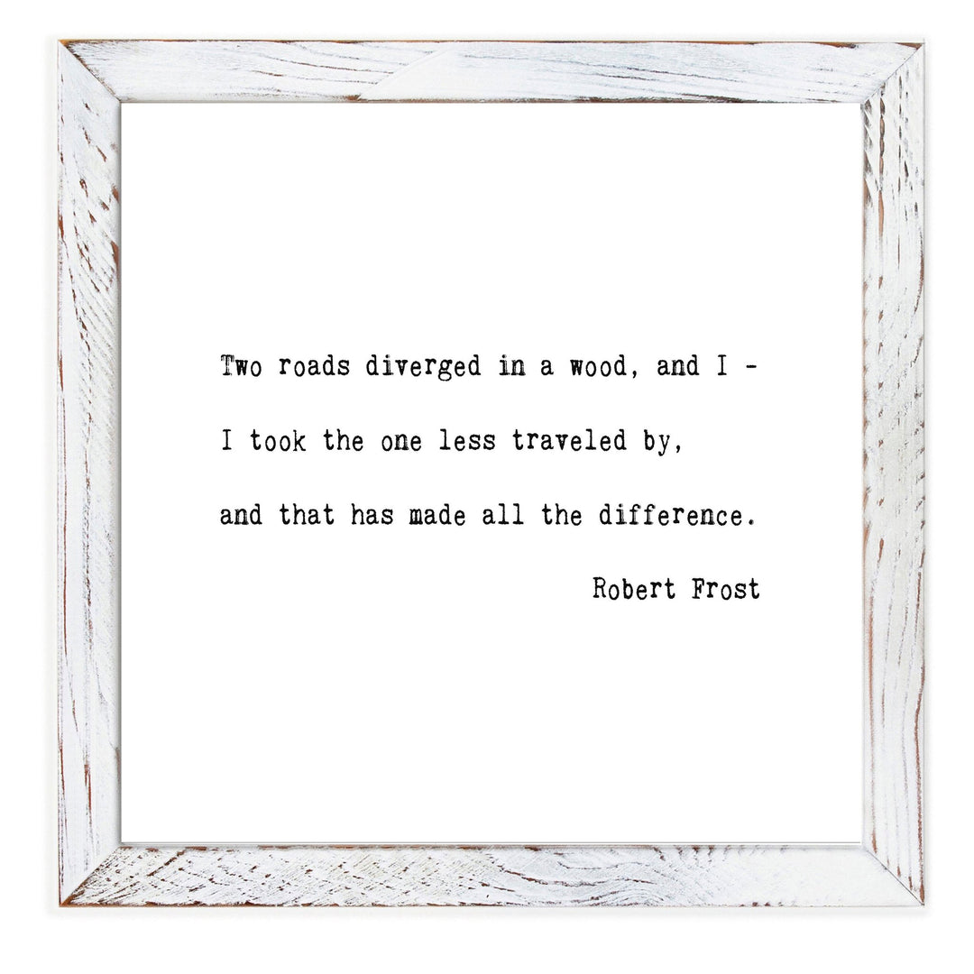 Framed Words - Two Roads Diverged