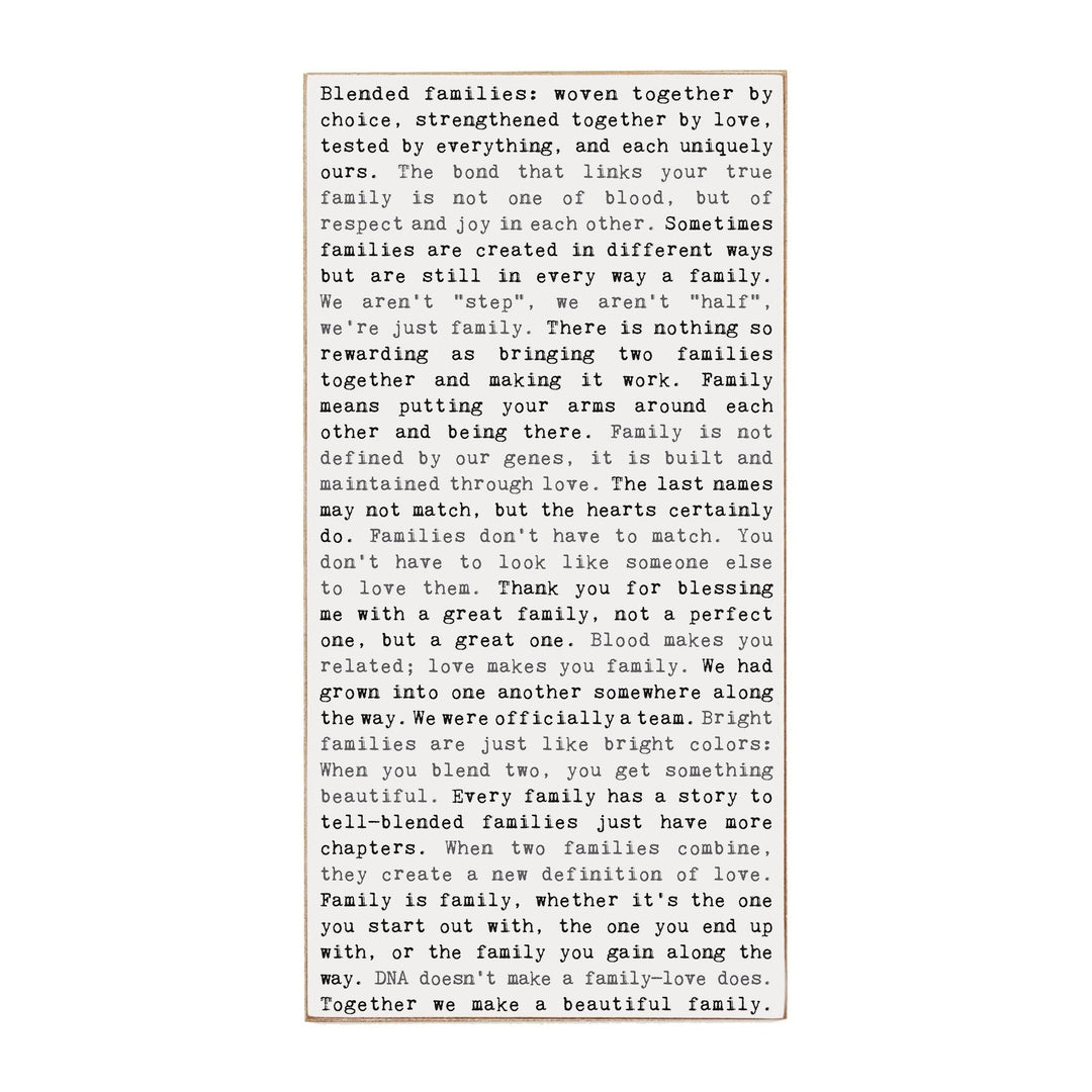 Typewriter Sign - Blended Families - Cedar Mountain Studios