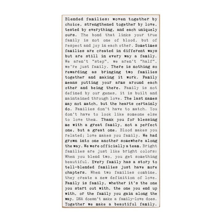 Typewriter Sign - Blended Families - Cedar Mountain Studios