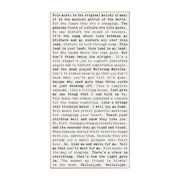 Typewriter Sign - Folk Classics - Cedar Mountain Studios