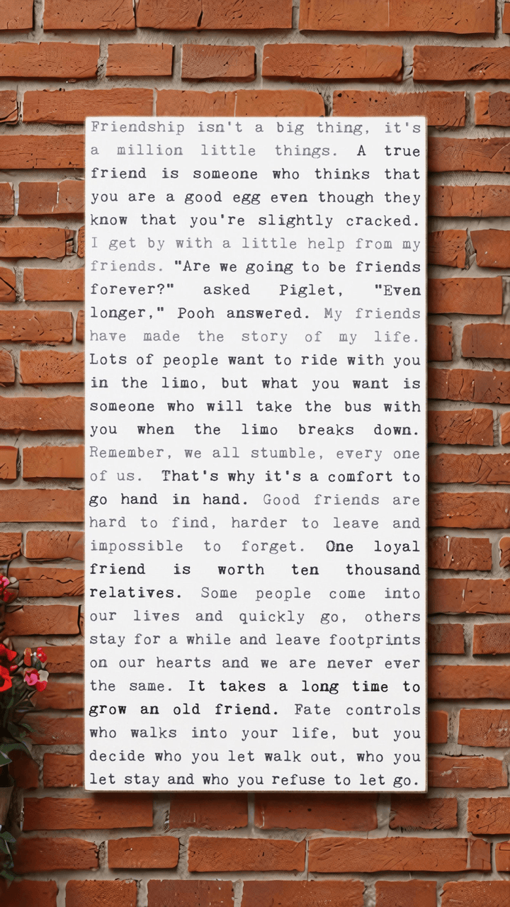 Typewriter Sign - Friendship - Cedar Mountain Studios
