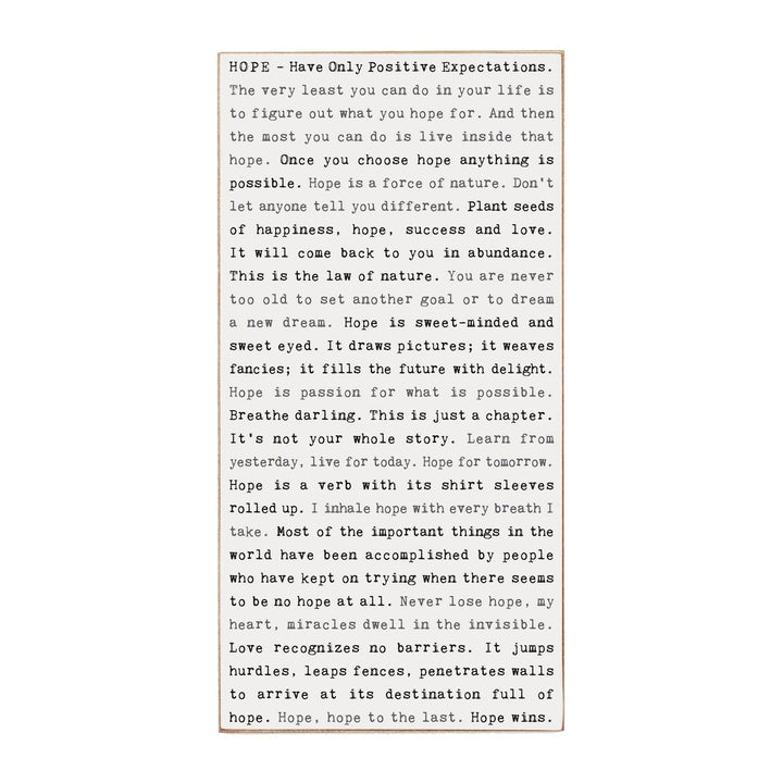 Typewriter Sign - Hope - Cedar Mountain Studios