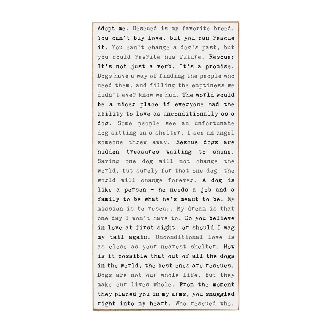 Typewriter Sign - Rescue Dog - Cedar Mountain Studios