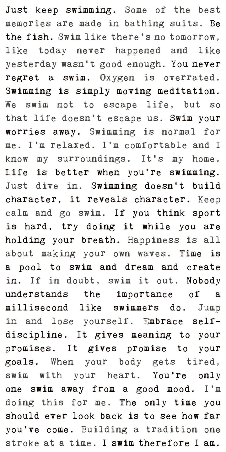 Typewriter Sign - Swimming - Cedar Mountain Studios