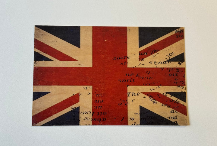 Union Jack Wood Postcard - Cedar Mountain Studios