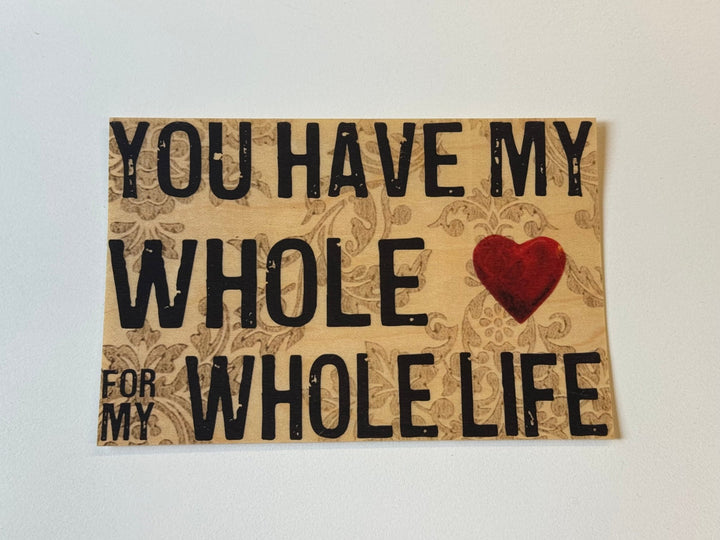 Whole Heart Wood Postcard - Cedar Mountain Studios