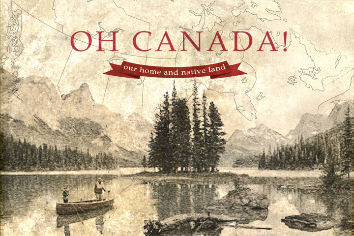 Wood Postcard - Oh Canada Canoe - Cedar Mountain Studios