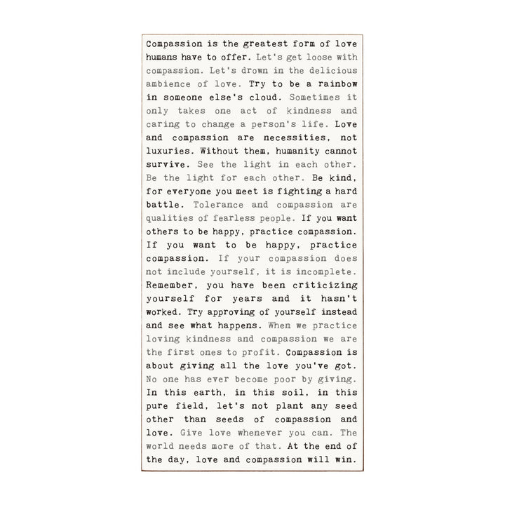 Compassion Typewriter Sign - Cedar Mountain Studios