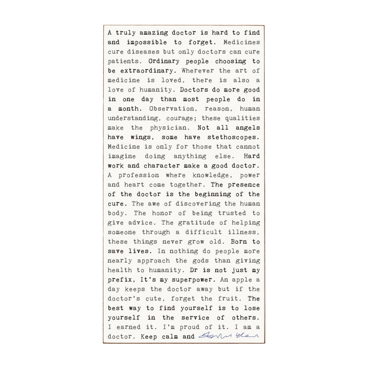 Doctors Typewriter Sign - Cedar Mountain Studios