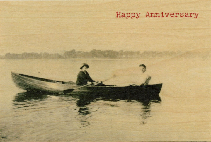 Happy Anniversary Wood Postcard - Cedar Mountain Studios