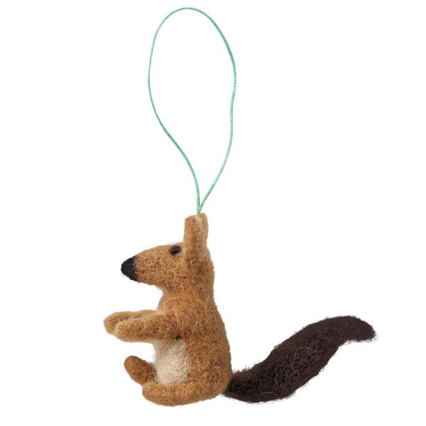 Squirrel Felted Christmas Ornament - Cedar Mountain Studios