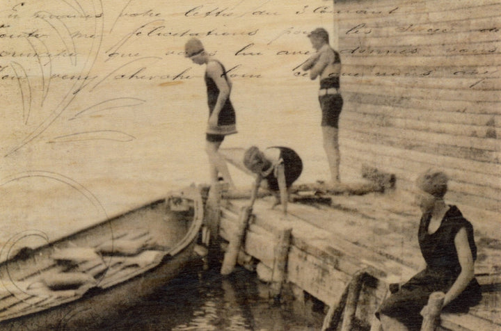 Swimmers Wood Postcard - Cedar Mountain Studios